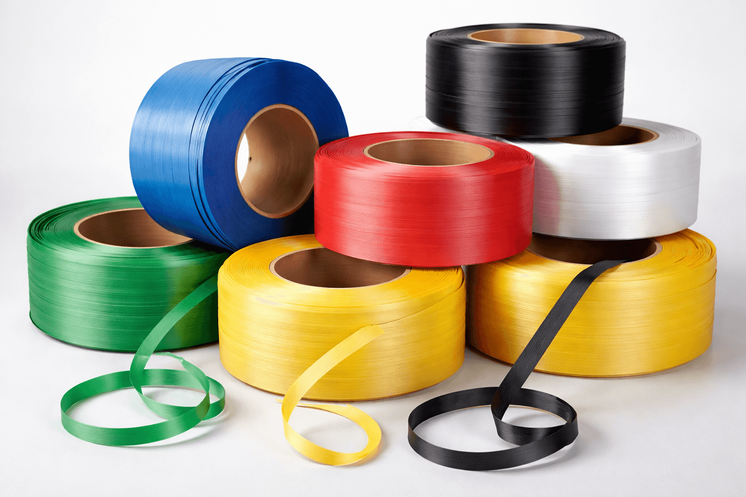 Coloured packaging strap